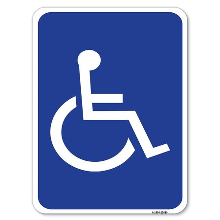 SIGNMISSION Large Handicapped Symbol Heavy-Gauge Aluminum Rust Proof Parking Sign, 18" x 24", A-1824-23889 A-1824-23889